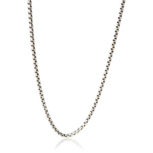David Yurman Sterling Silver  Slider Box Chain Necklace